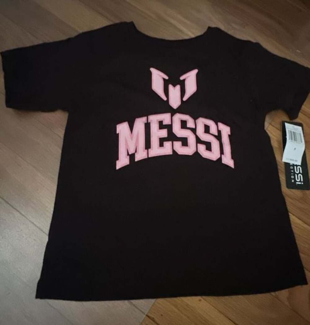 Messi Kids Black and Pink Graphic T-Shirt